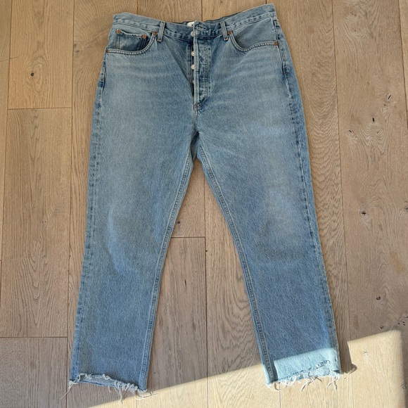 Agolde Denim - Agolde Light Blue Straight Leg Jeans